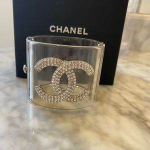Chanel clear crystal cuff